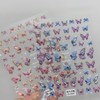 TailaiMei Butterfly Nail Stickers, 2 Sheets 5D Glitter Design Self-Adhesive