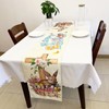 SEAHUI Happy Easter Rabbit Table Runner Rabbit Flower Cross Table