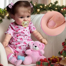 JIZHI Lifelike Reborn Baby Dolls - 20Inch-Real Baby Feeling Realistic-Newborn Baby Doll Adorable Smiling Real Life Baby Dolls with Gift Box for Kids Age 3