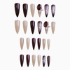 MISUD Press on Nails Long Stiletto Fake Nails Glossy Glue