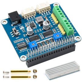 waveshare HRB8825 Stepper Motor HAT for Raspberry Pi and Jetson Nano, Drives Two Stepper Motors, Up to 1/32 Microstepping User for 3D Printer Sculpturing Machine Mechanical Arm