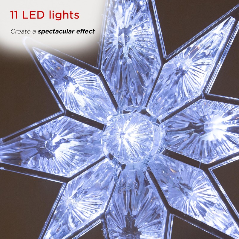 Alpine Corporation Star Christmas Tree Topper with Cool White LED