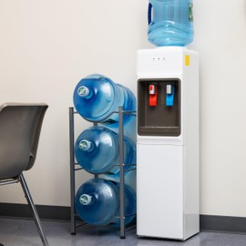 Mind Reader 5 Gallon Water Jug Stand, Water Bottle Holder, Water Cooler Stand, Rack, Metal, 13.5"L x 13.5"W x 28.75"H, Silver