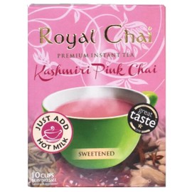 Tea Bags & Drinks with Royal Chai Kashmiri Pink Chai Sweetened (10 Cups) 200g - 1 Pack | Just Add Hot Water, Premium Instant Tea, Traditional Tea From the Hills of Kashmir.