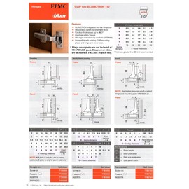 Blum CLIP top BLUMOTION Soft-Close Hinges, 110 degree, Self closing, Face Frame, with Mounting Plates (Inset - 4 pack)