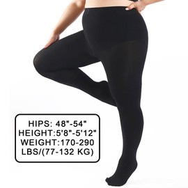 FUIPVGI 2 Pairs 70 Denier Women's Plus Size Tights, Women's 70 Den Soft Opaque Tight, Dance Tights Plus Size Tights for Women Stockings with Enough Elasticity, High Waist Semi Opaque Pantyhose (Black)