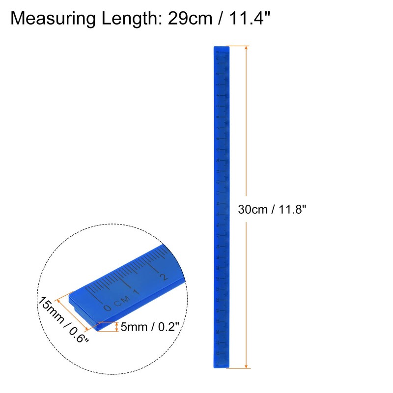 HARFINGTON Whiteboard Magnetic Ruler 29cm Metric Blackboard Straight Rulers Office