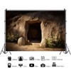 DORCEV Empty Tomb Backdrop 5x3ft Jesus Christ Crucifix Stone Hole