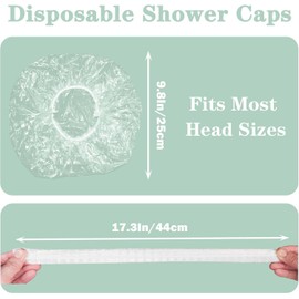 Homrelaxy 150 Pcs Disposable Shower Caps - Clear Plastic Hair Caps for Women, Large, Waterproof Bath Cap for Travel & Salon Use(150)