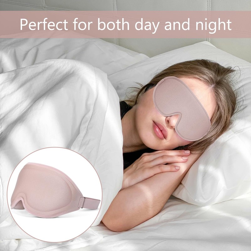 3D Sleep Mask,1 PCS Pink Eye Mask for Sleeping,Comfortable Adjustable