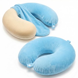 Xelsluthe 2 Pack Neck Pillow Covers with Zipper, Reusable Travel Pillow Cover, Washable U Shaped Replacement Cover, Soft Smooth Plush Fabric, Universal Fit Airplane Pillows Case