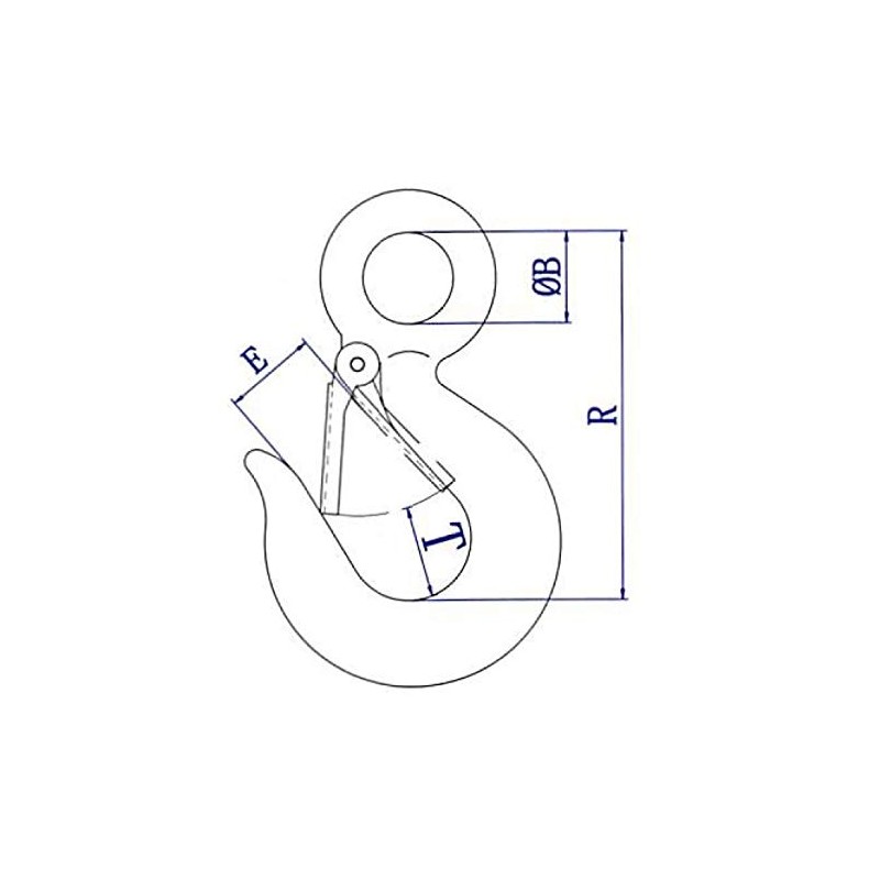 Eyelet Load Hook 2000 kg Load Hook with Eyelet Safety