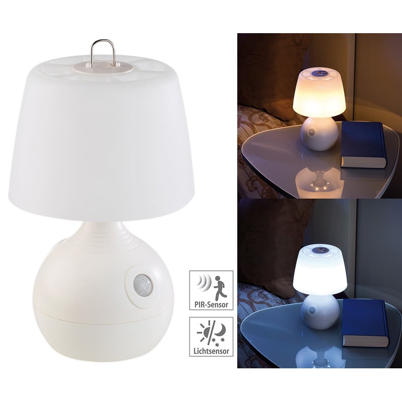 Lunartec Wireless Bedside Lamp: Set of 2 LED Table Lamps,