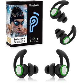 Tapones para la natación – 2 pares de tapones de silicona suave reutilizables impermeables para adultos y hombres y mujeres, ajuste personalizado para nadadores, orejas, piscina, playa, esnórquel