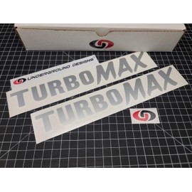 TURBOMAX Decals (2pk) Fender Window Accent Stickers 2.7L Turbo Fits 2024 2025 Silverado Colorado (Metallic Silver)