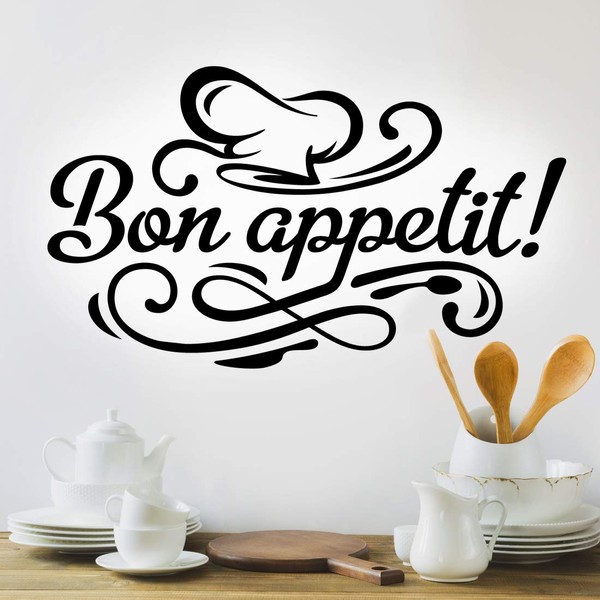 Bon appetit wall sticker kitchen decal quotes lettering room decor