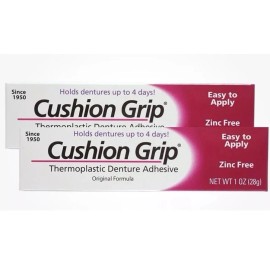 Cushion Grip Thermoplastic Denture Adhesive - 1 oz, Pack of 2
