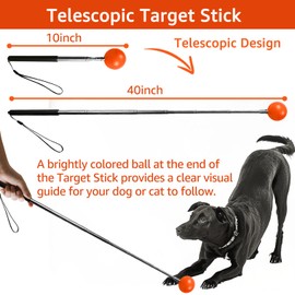 4Pack-Treat Pouch, Clicker for Training, Retractable Target Stick, Whistle for Lure Course, Agility Equipment Tools for Trainer, Cat Toilet Trainer Kit, Accessory for Pet Puppy Kitten Behavior Aids