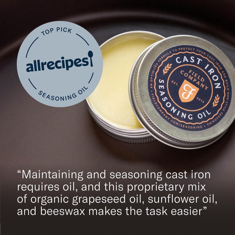 Cast Iron Seasoning Oil – Organic Grapeseed, Sunflower & Beeswax