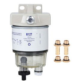 Filtro del carburante per barca, separatore di acqua combustibile da 10 micron, 30 GPH R12T, rotazione marina, filtro del carburante in plastica, separatore d'acqua adatto per petroliere motoscafi con