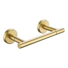 JQK Gold Toilet Paper Holder, Double Post Pivoting Tissue Holder Wall Mount, 304 Stainless Steel Hold Mega Rolls, TPH150-BG