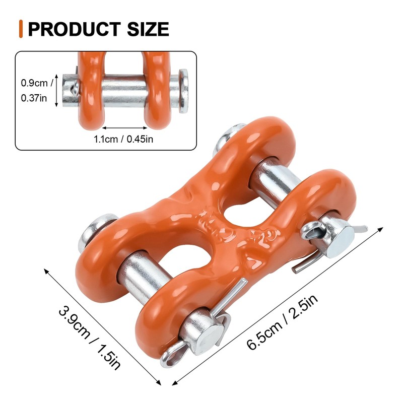 Leero 4 Pack 5/16" Double Clevis Link, G70 Chain Repair