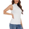 Fanvita - playera sin mangas con cuello alto para mujer,