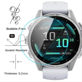 GIOPUEY Screen Protector for Garmin Fenix 8 43 mm, Pack of 6, HD Ultra Thin Film, Flexible Screen Protector, Anti-Scratch, Anti-Reflective, Transparent