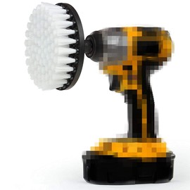 Softer Bristle Scrub Brush 5" Round with Power Drill Attachment by DUOSHIDA
