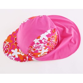 Magracy Outdoor Kids Sun Protection Cap UPF50+ Swimming Flap Cap Quick Dry Beach Cap Hop Pink