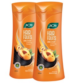 Joy Hair Fruits Long & Silky Conditioning Shampoo Enriched with Apricot & Peach ( 2 X 340ml )