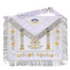 "Masonic Past Master Emblem & Pillars Sheepskin Apron - Hand-Embroider