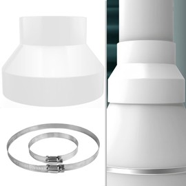 Trsnzul Exhaust Hose Adapter 150 mm to 100 mm Reducer 150 mm to 100 mm Round Pipe Adapter with 2 Stainless Steel Hose Clamps Reducer Connector Round Air Duct Adapter for Ventilation System