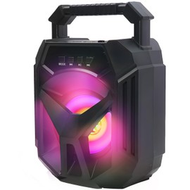 Retoo Bluetooth Speaker 5 W, Wireless, Playback USB, MicroUSB, MicroSD, Minijack 3.5 mm, Boombox with Radio FM 87.6-108 MHz, Music Box for Party, Beach, Camping, Garden, Black