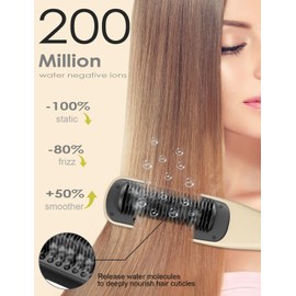 Hair Straightener Brush,Venxis Straightening Comb with Steam, 3 Temp Settings & 20s Fast Heating, 120 Voltage&30-Minute Auto Shut-Off, Steam Design for Hair Treatment