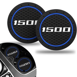 2Pcs Car Cup Holder Coaster for RAM 1500 Accessories Anti Slip Cup Holder Insert Coaster (1500 Blue)