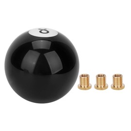 Pomo de cambio de marchas, Racing Universal Negro 8 Bola de billar Palanca de coche redonda Manija de cambio Cabeza de cambio Pomo de cambio de marchas manual acrílico con 3 adaptadores