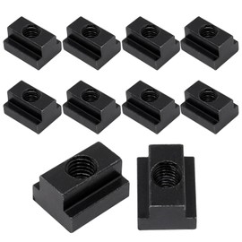 Sydien T Slot Nuts 10pcs, M8 Threads Black Oxide Finish Hardware Sliding Nuts Used for Machines Tool Tables, Grade 8.8