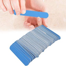 ZJchao 100pcs Lima de Uñas de Doble Cara, Papel de Lija Viruta de Madera Lima de Uñas Pulido de Uñas Tampón de Uñas Lijado Pulido Herramienta de Manicura de Tira (Azul)