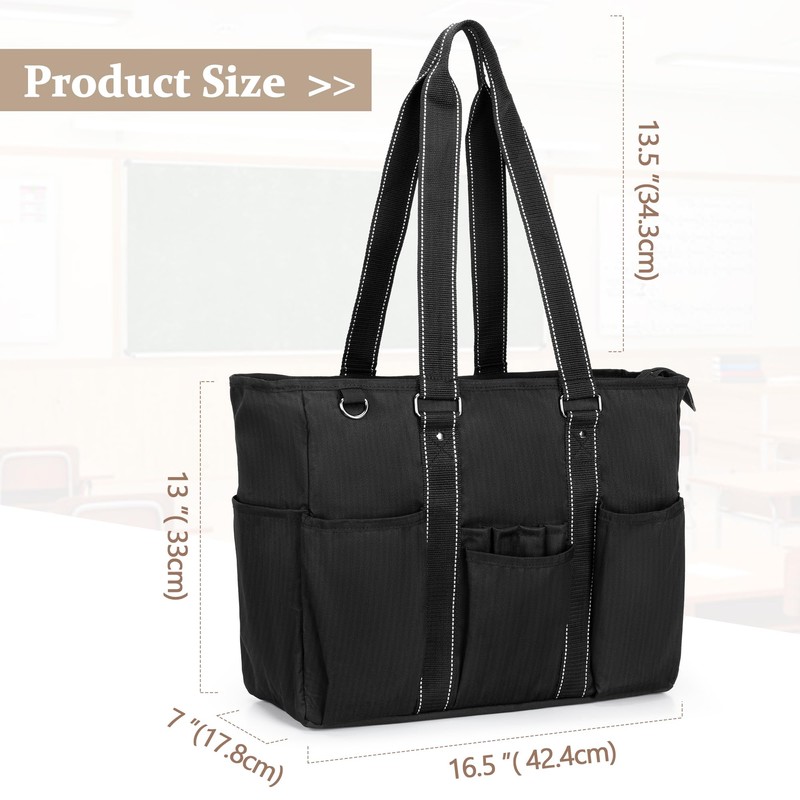 Damero Teacher Tote Bag with Padded Laptop Sleeve, Teacher Work