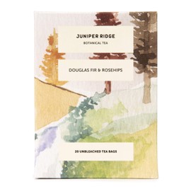 Juniper Ridge Douglas Fir & Rose Hip Botanical Tea - Tart & Tangy, Citrus, & Mild Evergreen Notes - Vegan, Caffeine Free & Gluten Free - 20 Unbleached Teabags