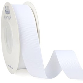 Ribbli White Grosgrain Ribbon, 1 inches x Continuous 25 Yards,Use for Bows DIY Hair Accessories,Gift Wrapping,Craft and Sewing