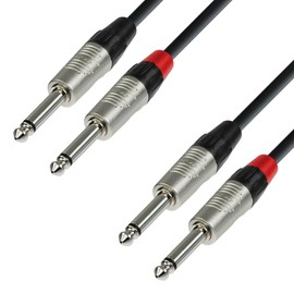 Adam Hall 4 Star Series 6m Rean 2x 6.3mm Jack Mono to 2x 6.3mm Jack Mono Audio Cable