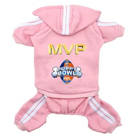 Dog Hoodies Dog Clothes 4 Legs Overall Football MVP Fleece Jumper Winter Sweat Shirt Warm Cotton Hoodie for Small Dog Medium Large Dog