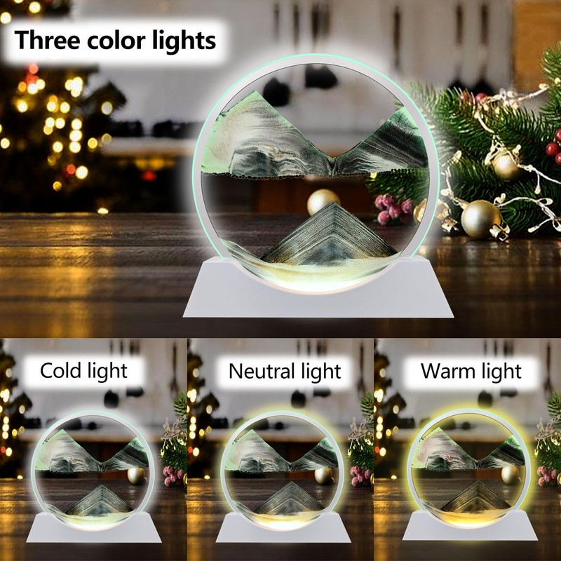 Aoderun 7" Moving Sand Art Liquid Motion with Light 3