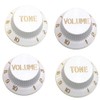 White guitar control knobs 0-10 scale 2x tone + 2x
