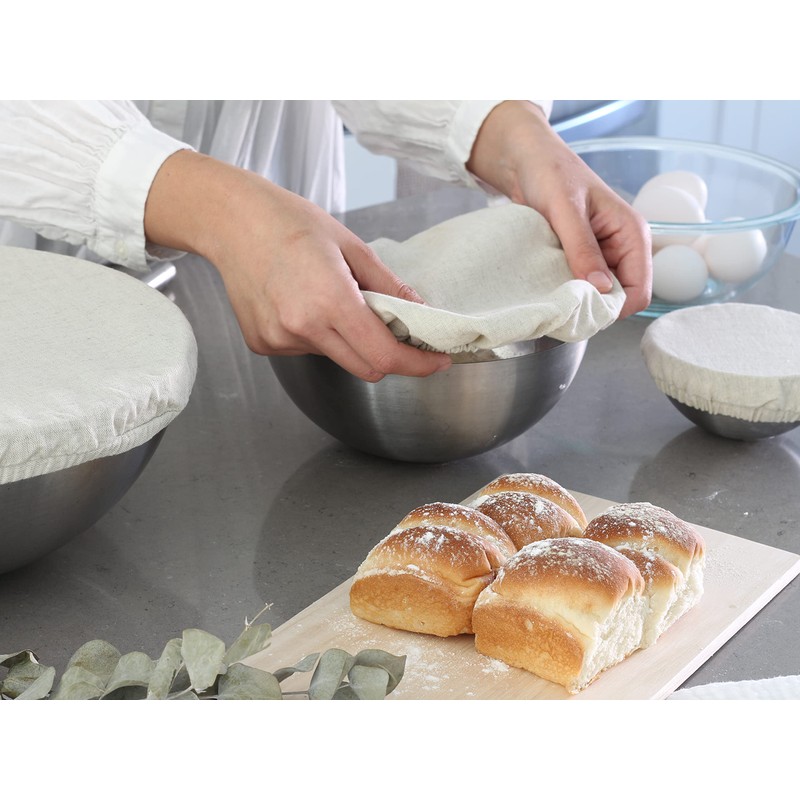 Reusable Fabric Bowl Covers for Bread Proofing - Washable, Dye-free,
