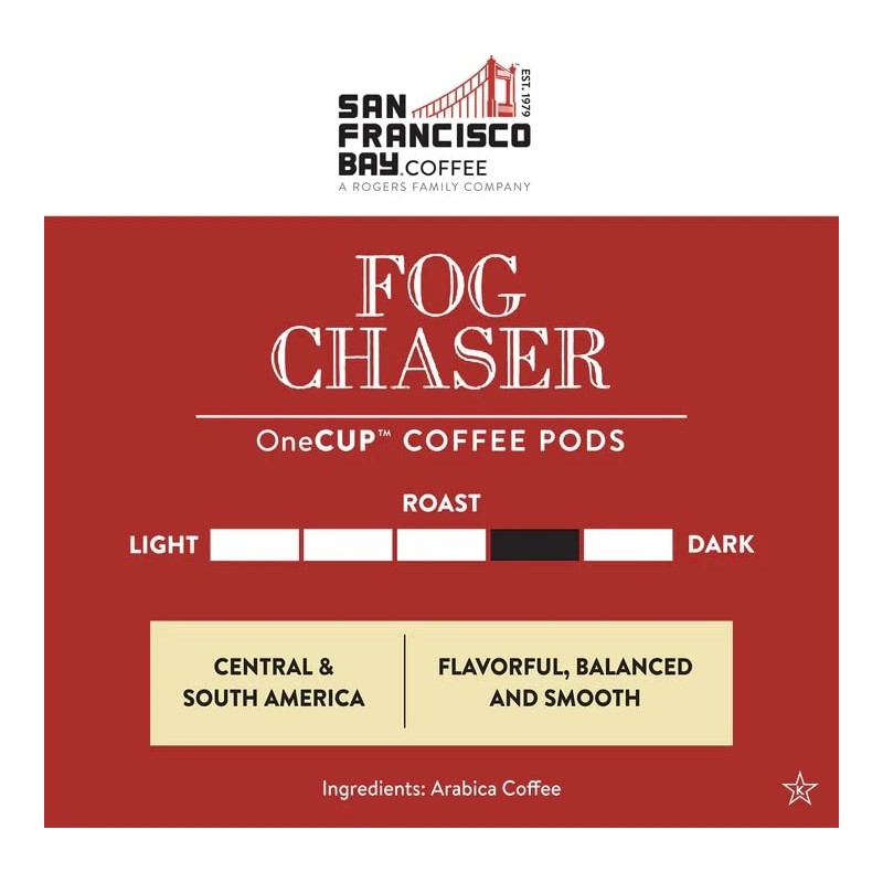 SF Bay Fog Chaser Coffee OneCup – 12 Count Compostable