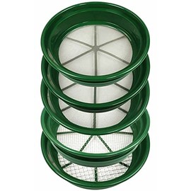 Sluice Monkey 5 Pack of Large 1/2", 1/4", 1/8", 1/12", 1/20" Mesh Screen Gold Panning Classifier. Fits on Top of 5-Gallon Bucket.