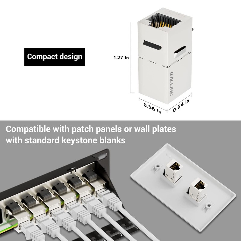iwillink 10Gbps CAT7 Coupler RJ45 Keystone Shielded Coupler 25-Pack, Ethernet